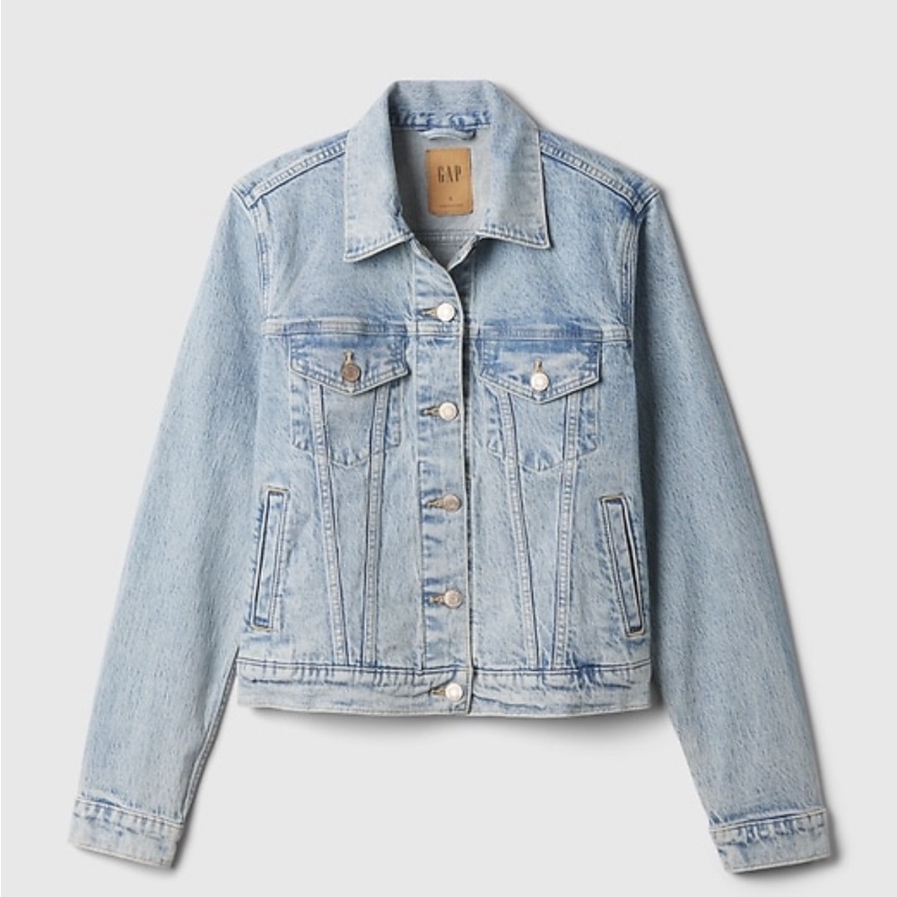 GAP Icon Denim Jacket Light Wash Petite XS